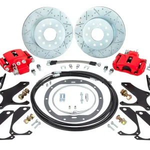 11" Rear Disc Brake Wheel Kit w/ E-Brakes 78-87 Chevy G-Body, Red Calipers, 5 x 4.75 w/ Upgraded Rotors Mega Sale