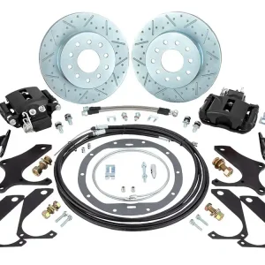 11" Rear Disc Brake Wheel Kit w/ E-Brakes & Upgraded Rotors 78-87 Chevy G-Body, Red Calipers, 5 x 4.75 Original