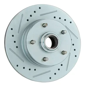 11" Front AFX Rotor, Left Hand Side, Vented, Cross Drilled and Gas Slotted, Blue Zinc Money Back Guarantee